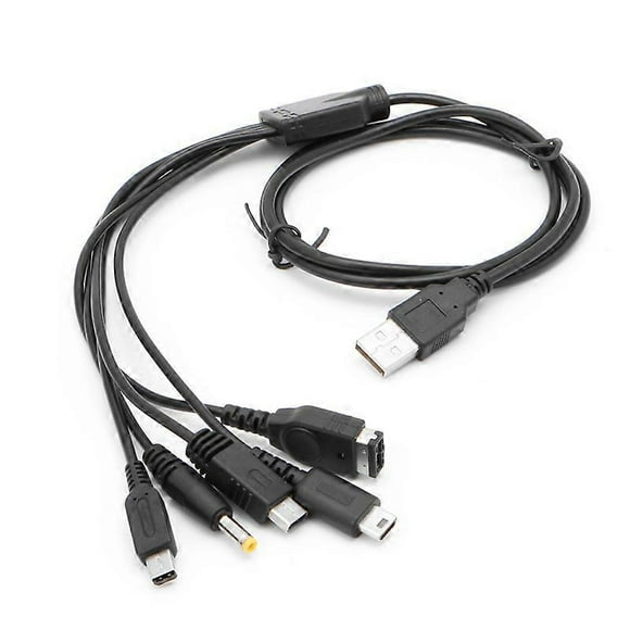 Game Accessories 5 in 1 USB Charging Cable for GBA SP for WII U 3DS for NDSL XL for DSI for PSP