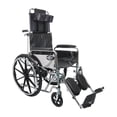 thumbnail image 1 of Silla de ruedas reclinable ligera Karman Healthcare KN-880-E de 22,7 kg con reposapiernas elevables extraíbles, cromada, asiento de 45,7 x 40,6 cm, 1 of 2