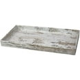 thumbnail image 3 of Home Basics Antique Wood Look Farmhouse Rustic Vintage Plastic Nesting Decorative Vanity Tray, White, 3 of 6