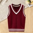 thumbnail image 2 of Mercatoo Sweater Vest for Kids Boys Girls V Neck School 𝗨niform Knitted Pullover Comfy Soft Sleeveless Fall Winter Tank Top, 2 of 5