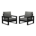 thumbnail image 2 of WestinTrends Montara Outdoor Modern HDPE Patio Club Chair with Waterproof Deep Seat Cushions (Set of 2), Black/Gray, 2 of 15