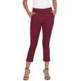 thumbnail image 5 of HDE Pull On Capri Pants For Women with Pockets Elastic Waist Cropped Pants Burgundy L, 5 of 6