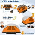 thumbnail image 2 of COBIZI 12 Person Instant Camping Tent with Removable Rainfly, Auto Setup Pop Up Tent for Family Outdoor /Hiking/Traveling with Carry Bag, Orange, 2 of 6