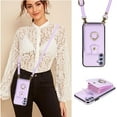 thumbnail image 5 of Asuwish Compatible with Samsung Galaxy A15 5G/4G Wallet Phone Case Screen Protector Ring Crossbody Strap Stand Credit Card Holder RFID Cell Cover for A 15 G5 15A Women Girls Purple, 5 of 8
