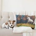 thumbnail image 4 of Ambesonne Animal Throw Pillow Cover 2 Pack, Andalusian Horse Dusk, 24", White Orange Green, 4 of 7