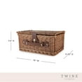 thumbnail image 4 of Twine Newport Picnic Basket, Wicker Basket with Place Settings, Wine Glasses, Corkscrew, Insulated Compartments, Set of 1 Basket, 4 of 6