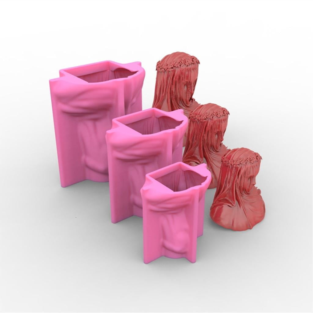 POYOGA Mysterious Veil Female Candle Silicone Mould Plasters Crafts Making Supplies