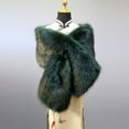 thumbnail image 2 of Tao Tao Women Plush Shawl Long Faux Fur Shawl Bridal Stole Cover Up Winter Soft Scarf Fluffy Warm Shoulder Cover Up Shrug For Stage Performance Scarves Green Free Size, 2 of 3