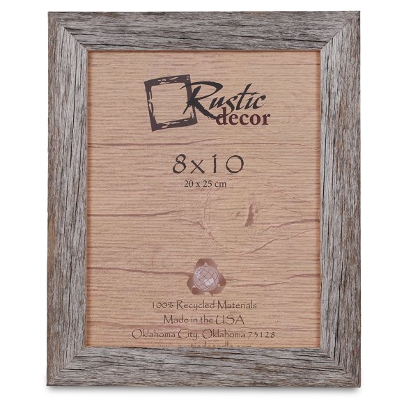 Rustic Decor 8x10 Picture Frames - Barnwood Reclaimed Wood Standard Photo Frame