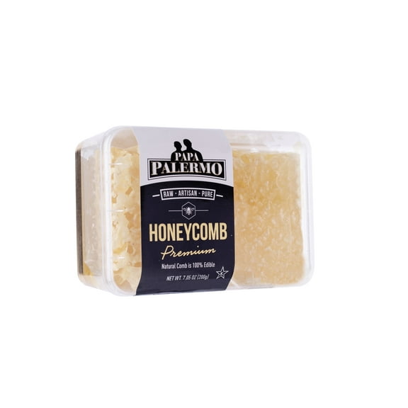 Papa Palermo Honeycomb 100% Edible, All-Natural, Gourmet Raw Honeycomb, No Additives, No Preservatives - 7 oz