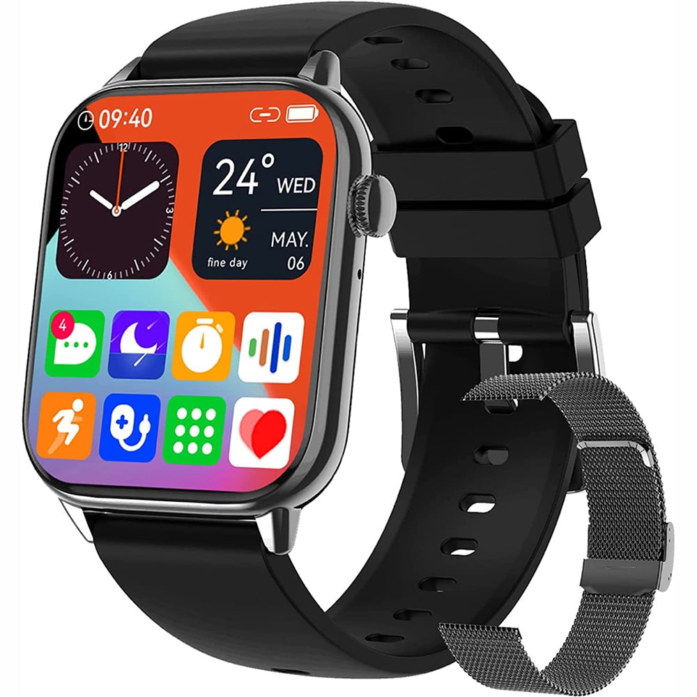 Smartwatch Answer/Make Calls, Texts & Speakerphone With 2 Straps 1.86