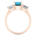 thumbnail image 4 of Three-Stone Engagement Ring for Women - 4ct Simulated Turquoise in 14K Rose Gold Promise Ring, 4 of 6