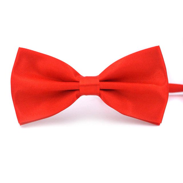 Mens Solid-Color Bow Tie Double Layer Bow Tie for Wedding, Fashionable Ba...