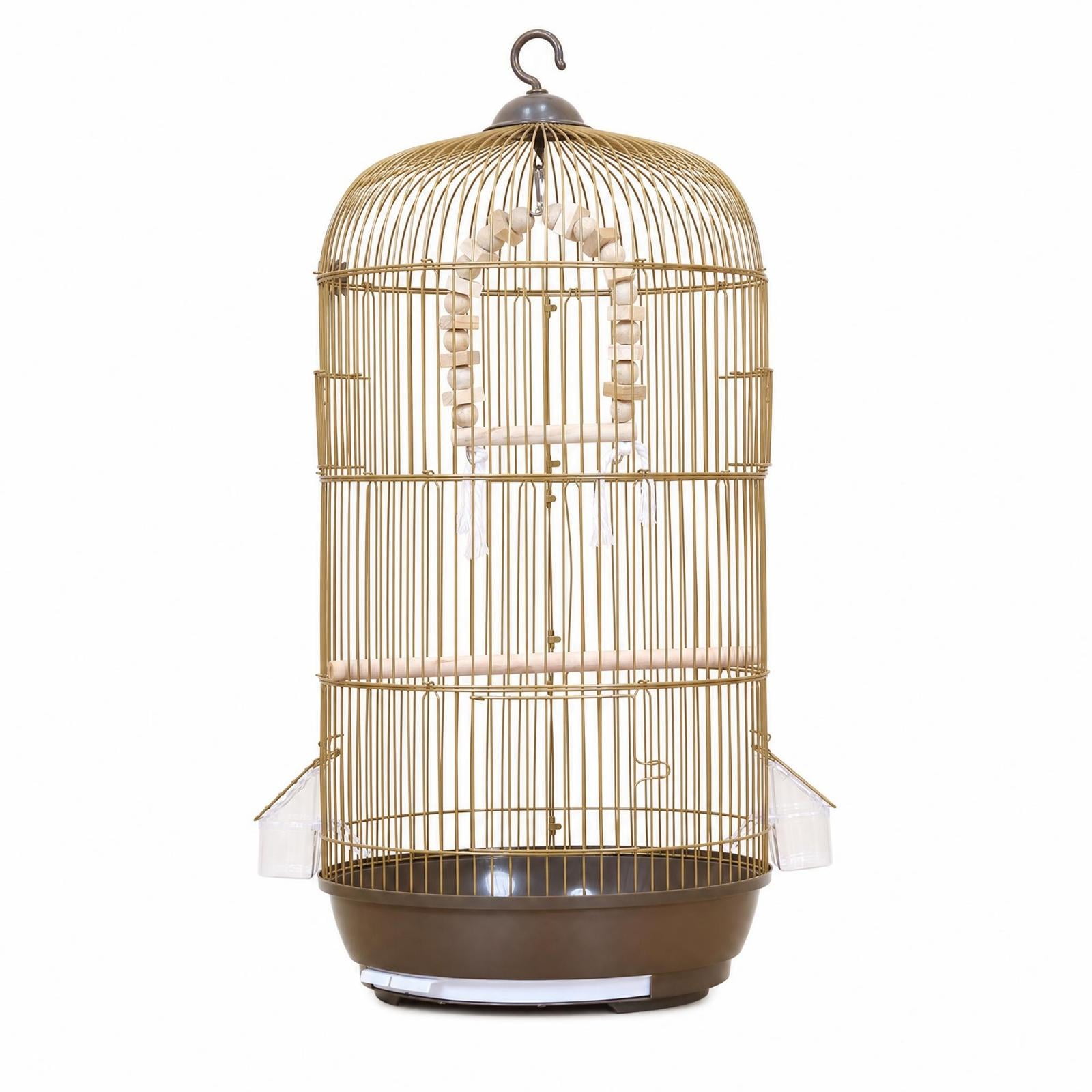 Bvdfgk Bird Cage with Swing Indoor Bird Cage with Perch Detachable for Balcony, Parrots Gold SET 1