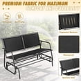 thumbnail image 4 of SLOAURA 2-Person Outdoor Glider Bench Patio Swing Rocker Loveseat, Black, 4 of 7
