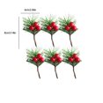 thumbnail image 3 of XMMSWDLA Christmas Pine Cone Picks Decorations 6 Pack Artificial Christmas Picks and Sprays Red Berry Stem Branches with Holly Leaves for Xmas Tree Christmas Wreath Decor, 3 of 6