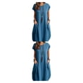 thumbnail image 4 of Sonducket Vestido de poliéster para mujer, sin mangas, informal, de verano, transpirable, cuello , bolsillo doble, vestidos de moda para niñas Type17 NO17, 4 of 6