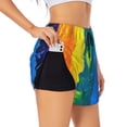 thumbnail image 2 of Disketp Rainbow Colored Print Women's Shorts Workout Shorts for Athletic Gym Running Shorts with Phone Pockets Medium, 2 of 8