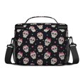 thumbnail image 3 of Skull and Bow Gothic Pattern Insulated Lunch Box for Women Men, Medium Leakproof Cooler Bag with Adjustable Strap, 10"x6.7"x8", 3 of 6