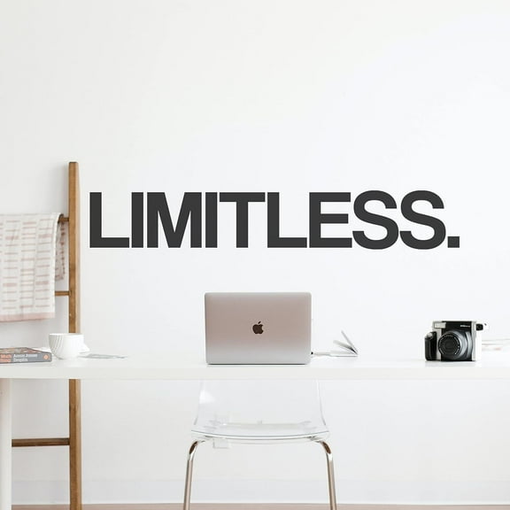 QTH Limitless Wall Decal Sticker Quote for Office Home Gym Decor Inspirational Words and Sayings Motivational Positive Affirmations