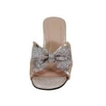 thumbnail image 2 of Floral Women's Farrah Wide Width Rhinestone Bow Slip-On Pretty Ornate Block Heel Sandals, 2 of 6