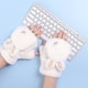 thumbnail image 5 of 1 par de guantes y mitones de poliéster, cómodos y sin dedos (blancos), 5 of 7