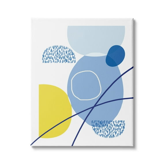 Stupell Industries Rainy Day Modern Shape Abstraction Blue Yellow Curves, 30 x 40, Design by Urban Epiphany