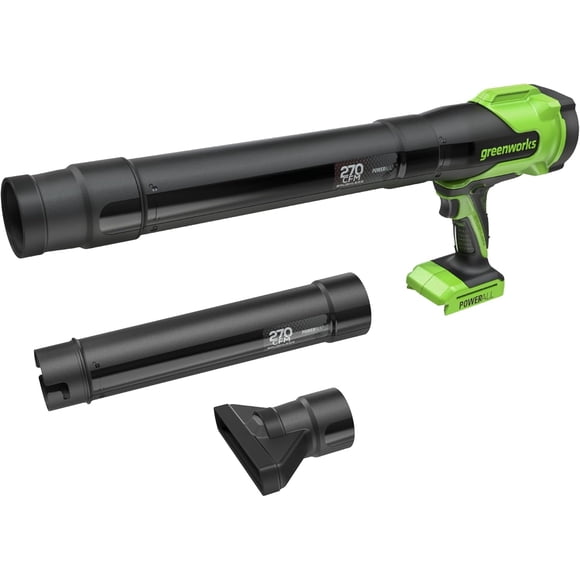 Greenworks Souffleur de Feuilles Compact Sans Balais 24 V (130 Mi/h / 270 Pi3/min), Idéal pour Garage, Atelier et Nettoyages Rapides, Batterie et Chargeur Non Inclus