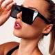 thumbnail image 2 of OLOPKY-Gafas De Sol cuadradas De gran tamaño para mujer y hombre, lentes De Sol Vintage con montura grande, a la moda, 2022 Fivean unisex, 2 of 2