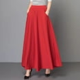 thumbnail image 2 of Women's Casual High Waist Loose Pleated Skirt A-Line Large Swing Plus Size, 2 of 10