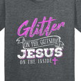 thumbnail image 4 of Inktastic Glitter Jesus Youth T-Shirt, 4 of 5