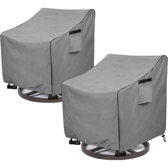 Patio Chair Covers,Heavy Duty 600D Outdoor Furniture Covers Fits up to 30" W x 34" D x 38.5" H inches -2 Pack,Grey