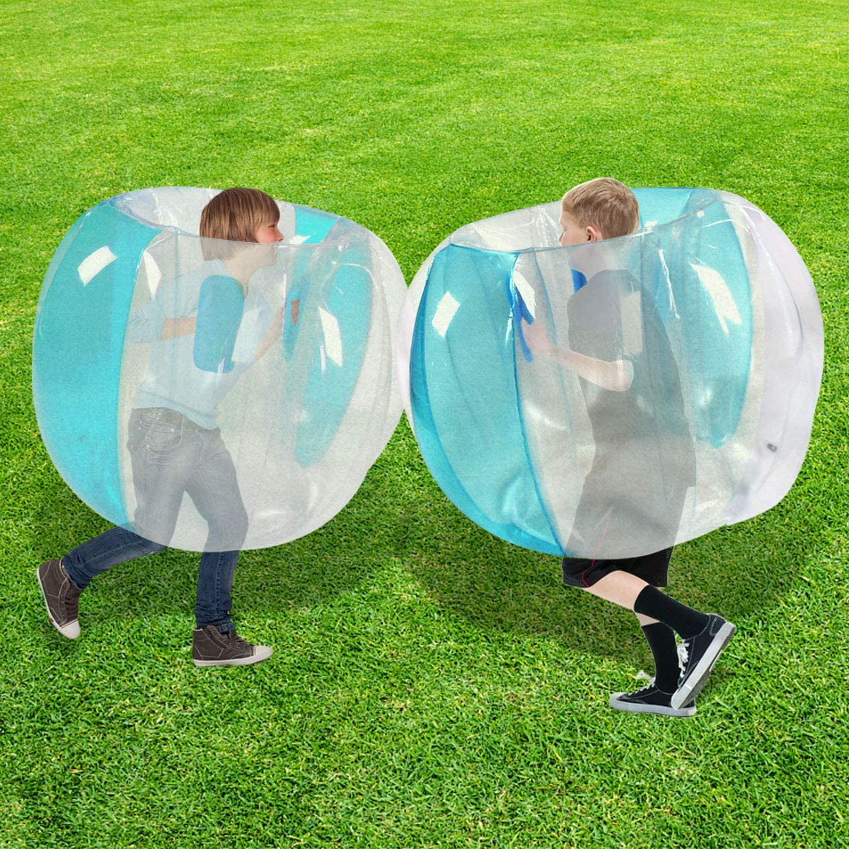 Inflatable Bumper Ball Dia59" Human Hamster Bubble Ball PVC Soccer Knocker White 
