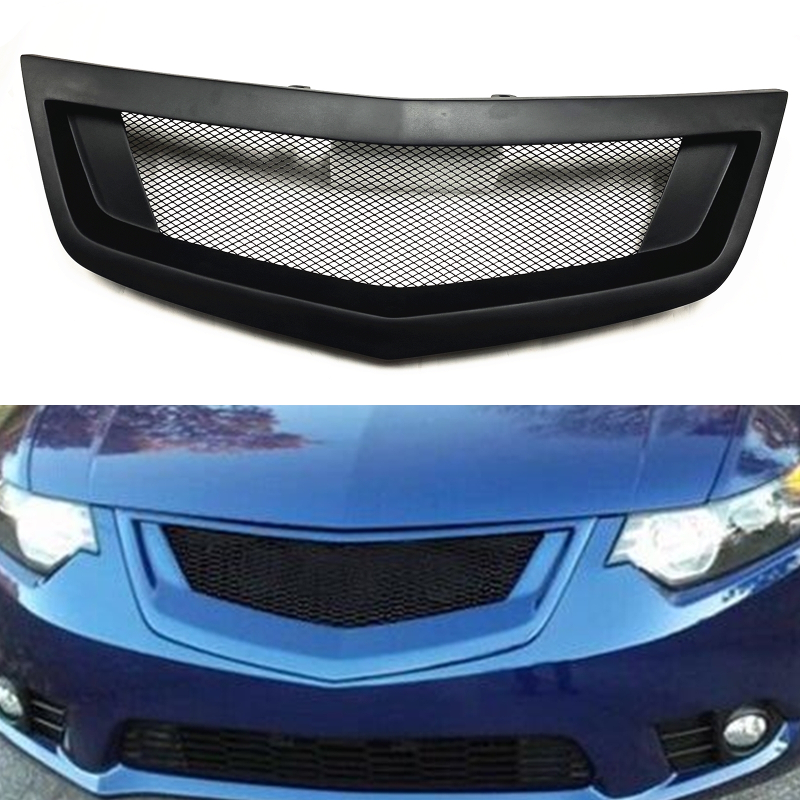 Front Bumper Grille Mesh Grill For Acura TSX 20112014 Matte Black