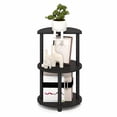 thumbnail image 5 of Furinno TURN-N-TUBE Side Table, 3-Tier Round End Table, Half Round Top Panel Night Stand, Nightstand, Bedside Table with Open Shelf, for Living Room, Bedroom, Black Espresso, 5 of 5