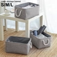 thumbnail image 4 of KEINXS Grey Basket Storage Baskets Fabric Baskets Rectangular Storage Bins Decorative Baskets Canvas Storage Basket for Empty Gifts  Basket Storage for Nursery, 4 of 11