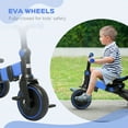 thumbnail image 4 of Qaba 3-in-1 Toddler Trike, Push Tricycle, & Balance Bike with Adjustable Settings, Toddler Push Bike, Baby Bike with Shady Canopy, Ages 1.5-4, Blue, 4 of 5