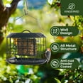 thumbnail image 3 of Kingsyard Squirrel Proof Double Suet Feeder, Metal Cage Bird Feeders for Outdoors Hanging, Black, 3 of 7