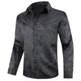 thumbnail image 2 of AZoiNM Men's Print Patchwork Casual Shirt Slim Fit Long Sleeve No Pocket, 2 of 10