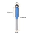 thumbnail image 2 of Uxcell 2pcs Flush Trim Router Bit 1/4" Shank 3/8" Dia for Woodworking, Blue, 2 of 7