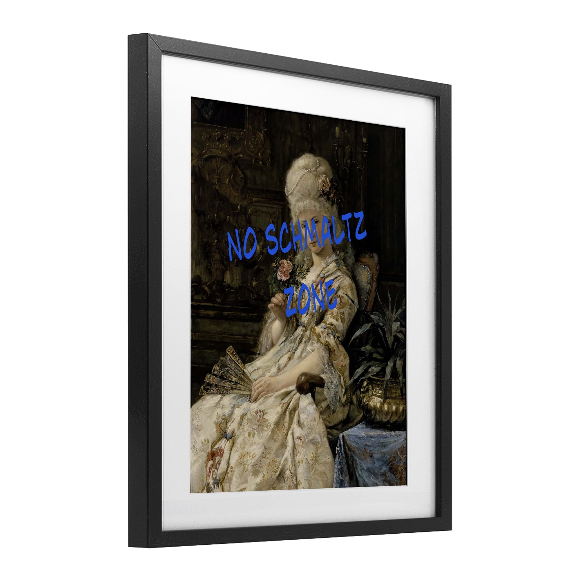 Stupell Industries Iconic No Schmaltz Zone Black Framed Print Under Glass, design by Grotto Studios