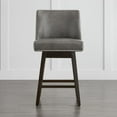 thumbnail image 3 of CHITA 26 inch Swivel Upholstered Counter Height Bar Stools with Full Back Set of 2,Faux Leather in Slate, 3 of 9