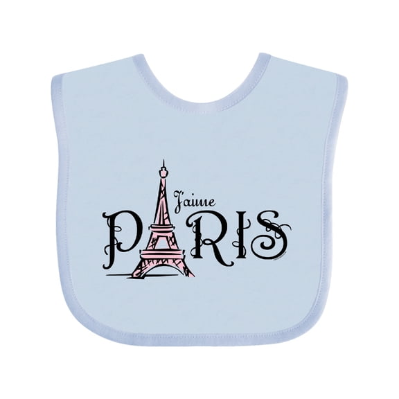 Inktastic J'aime Paris Girls Baby Bib
