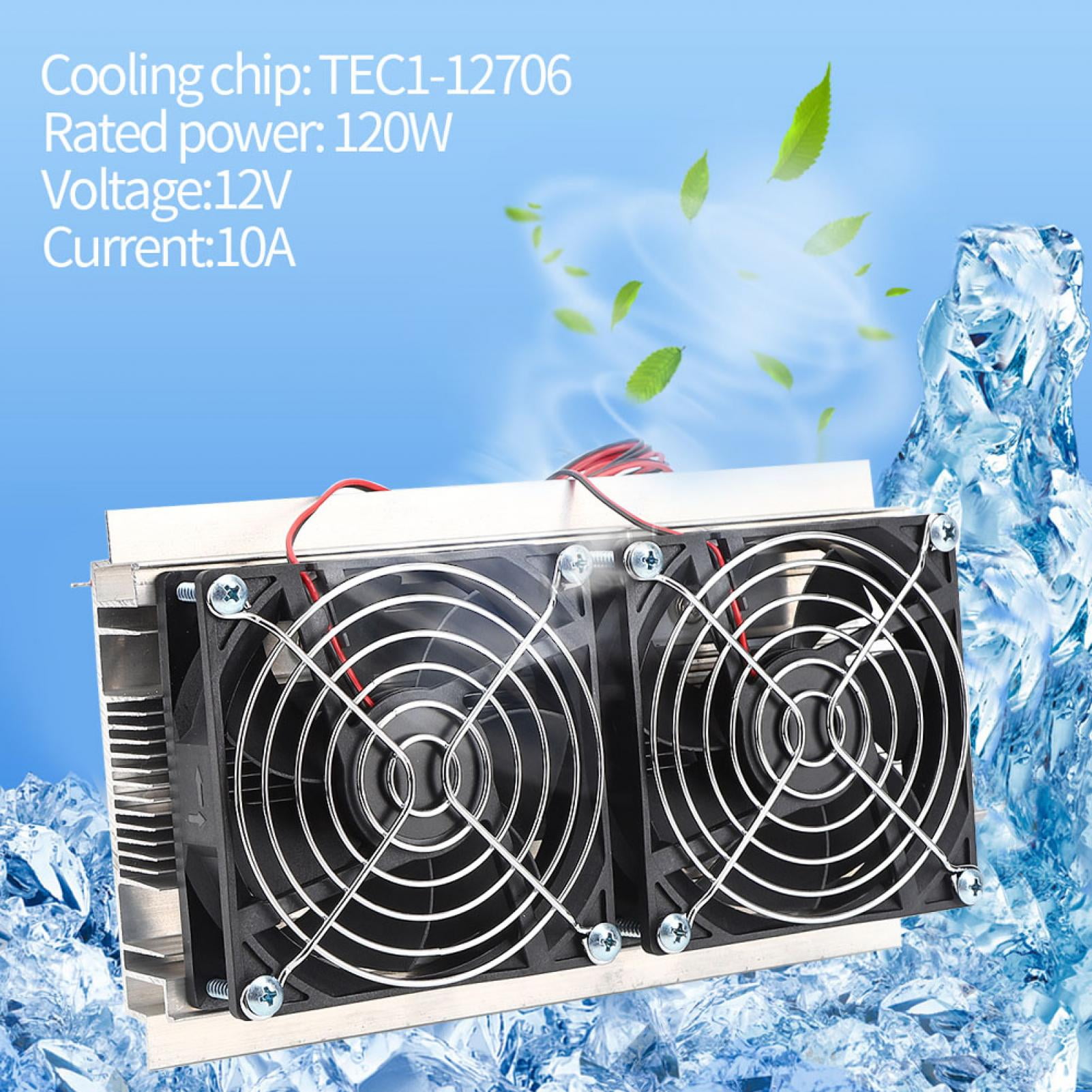 Dual-core Semiconductor Refrigeration Thermoelectric Peltier Cooling System for Plate Cooling Test Bench Small Space Cooling Pet Bed Cooling Thermoelectric Peltier Cooler 