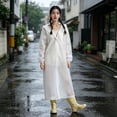 thumbnail image 4 of Thickened EVA Rain Poncho for Adults, Reusable Waterproof Raincoat with Hood, Portable Outdoor Rain Gear for Hiking Cycling Commuting, Unisex Cape-Style Rain Cape, 4 of 6