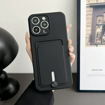 Allytech Card Holder Case Compatible with iPhone 7 / 8 / SE 2022 & 2020, [Full Camera Lens Protection] Thin & Light Fashion Solid Color Soft TPU Shockproof & Anti-Scratch Case - Black