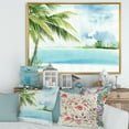 thumbnail image 2 of Designart 'Palm Beach Resort At Sunrise I' Nautical & Coastal Framed Canvas Wall Art Print, 2 of 5
