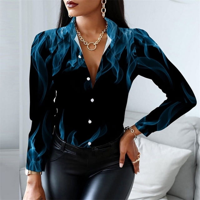 Camisa con botones de solapa azul y rojo para hombre y mujer, informal, para uso diario, para exteriores, de alta calidad,