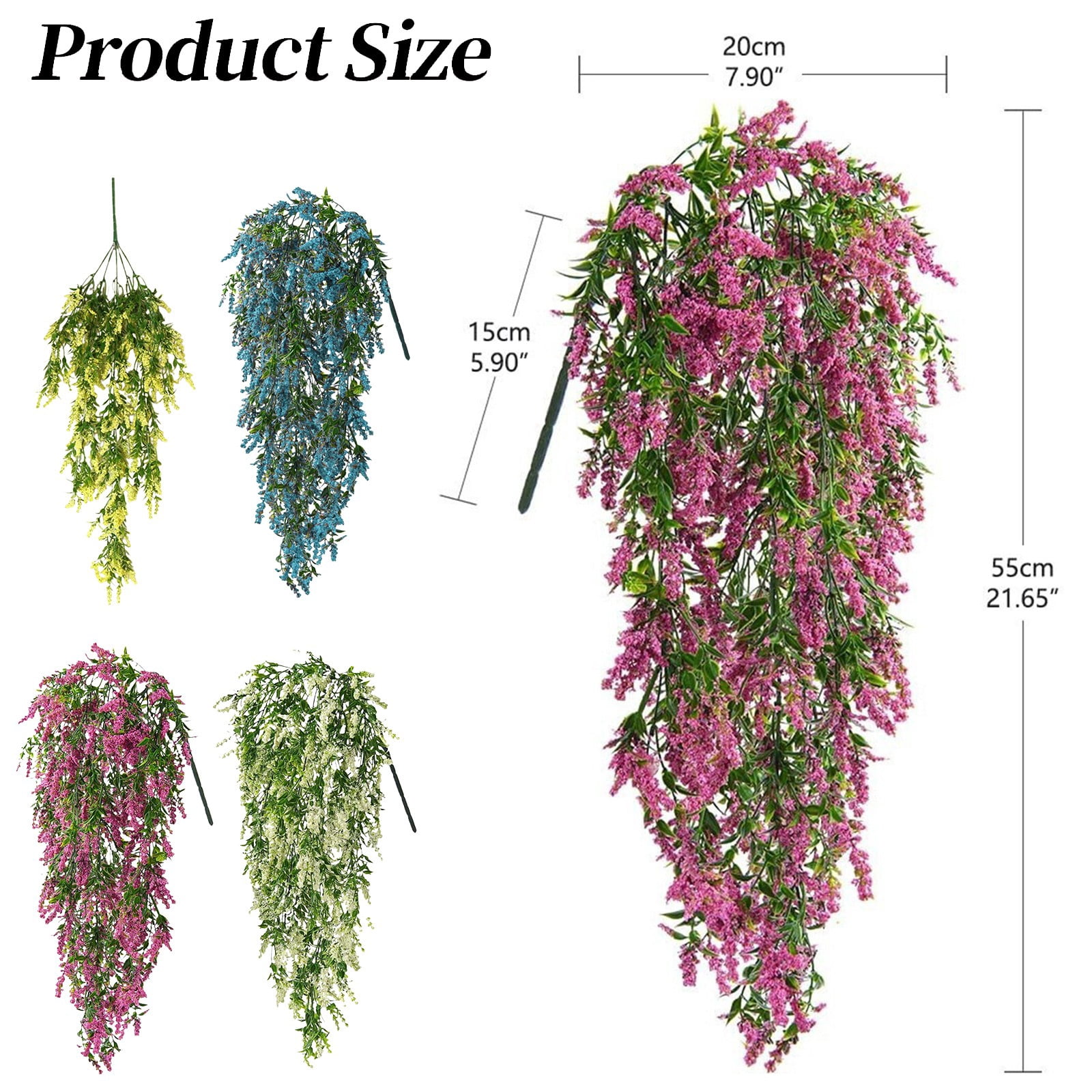 ERTZAE White 21.65" Wisteria Vines Silk,Artificial Flowers,Wisteria Vines Hanging Flowers Silk Wisteria String For Home Garden Party Wedding Decor,Wedding Arch Floral Party Garden Ceremony