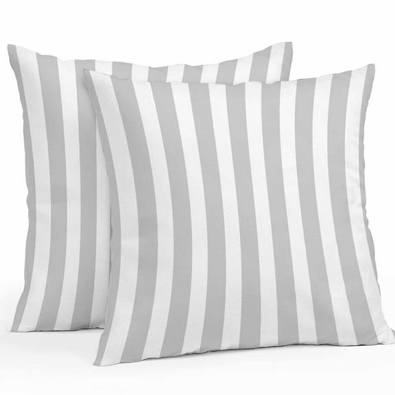 Grey and Outdoor Pillow Covers Pack of 2 White Striped Geometric Waterproof Throw Pillow Covers Decorative Cushion Cases for Patio Garden Tent Balcony Couch 24x24 inch